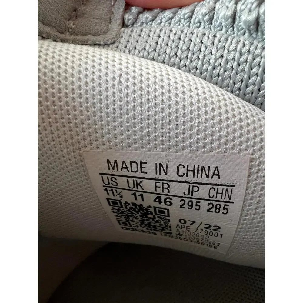 Adidas Gray and White Men's Knit Sneakers‎ Size 11.5